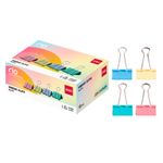 Зажимы для бумаг DELI "RIO", 32 мм, цветные, (12 шт.)