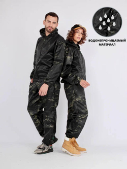 Костюм для активного отдыха Prival Ветровлагозащитный, женский, кмф Нато тёмный