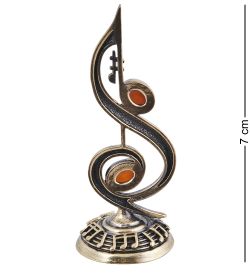 Народные промыслы AM-4034 Фигурка «Мелодия» (латунь, янтарь)