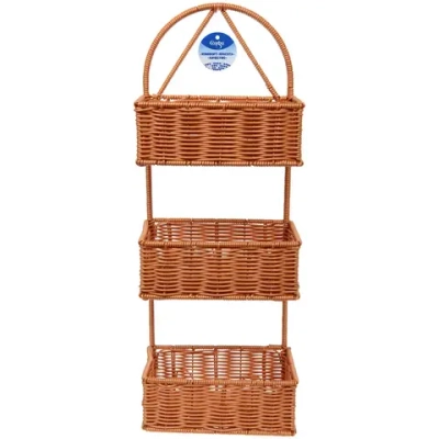 Органайзер подвесной плетёный ручной работы «БРОВАЦЦО», цвет соломенный, три прямоугольные секции, 2