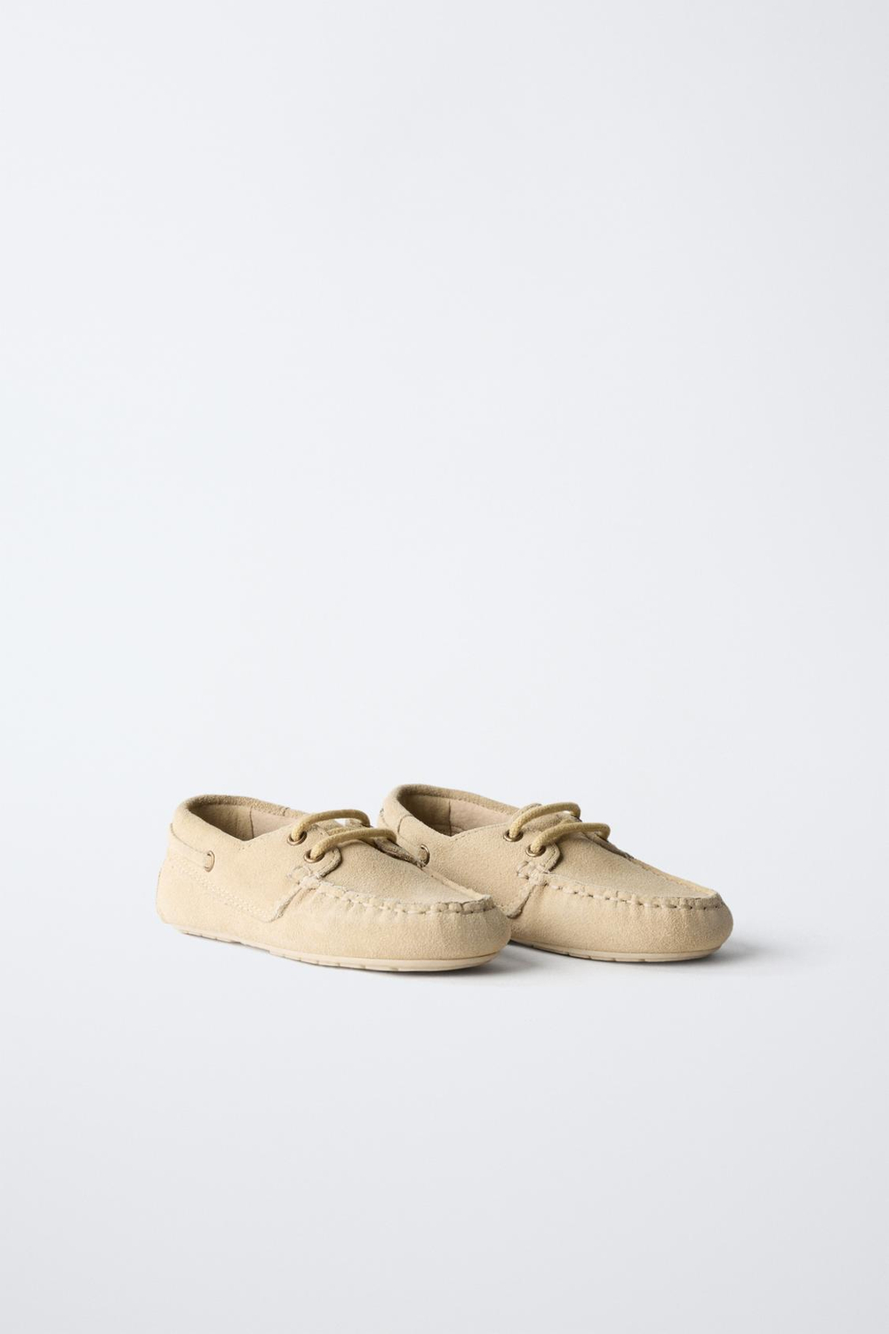 ZARA КОЖАНЫЕ МОКАСИНЫ, ПЕСОЧНО-КОРИЧНЕВЫЙ