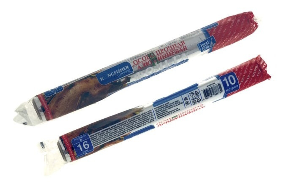 KINGFISHER Фольга особо прочная, д/упаковки и запекания, 30см х 10м, 16 мк, пакет п/э