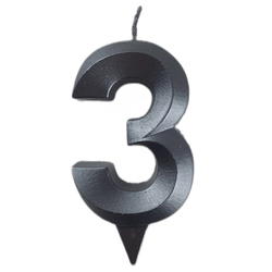 Свечи-цифры "Грань Черный жемчуг" 7 см (от 0 до 9)