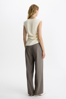 Брюки Тауп в полоску