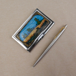 Набор подарочный "Рожь" с ручной росписью в футляре