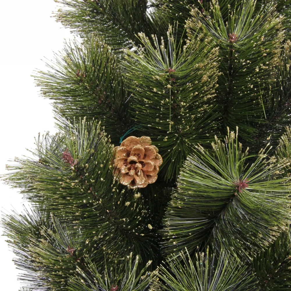 Ёлка «Зимушка» 150 см, леска, шишки, золотое напыление (152 веток) (SZ802GA-150)