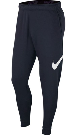 Мужские теннисные штаны Nike Dry Pant Taper FA Swoosh - obsidian/white