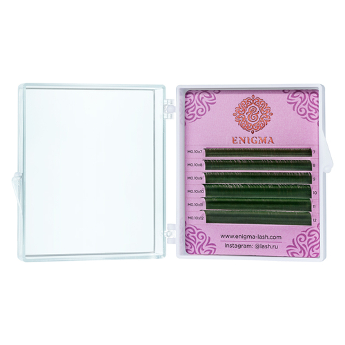Ресницы цветные Enigma Green MIX 6 линий