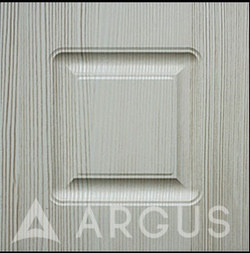 Входная дверь Аргус Люкс 3К 2П Техно бетон темный / Фриза ларче светлый, молдинги хром