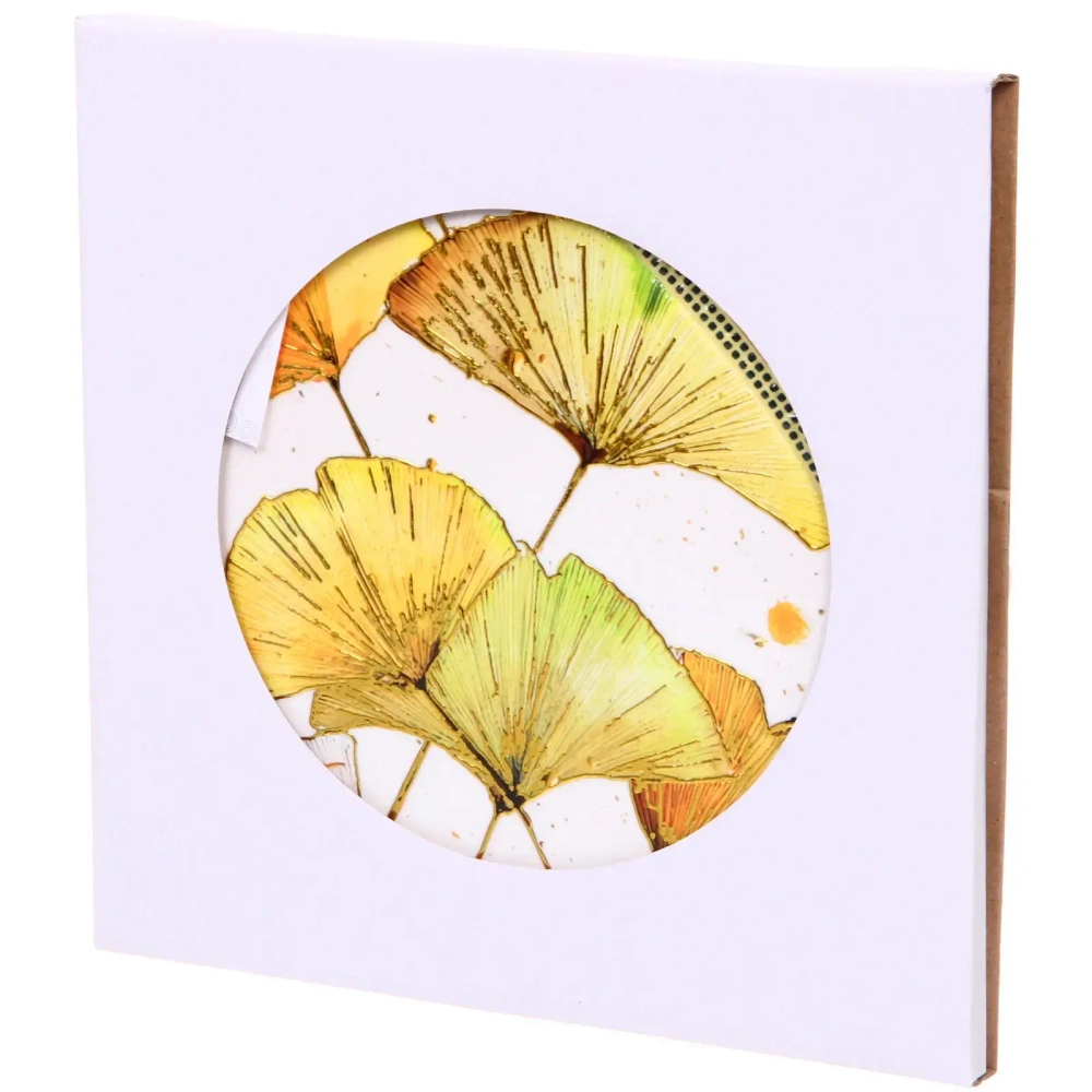 Подставка керамическая 19,5 см «Гинкго» желтые листья