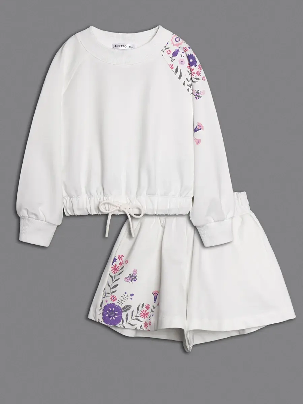 Осенний костюм для девочки, лонгслив и шорты