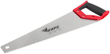 Ножовка по дереву, крупный каленый зуб 5 ТPI, 2D заточка, пластиковая прорезиненная ручка 450 мм