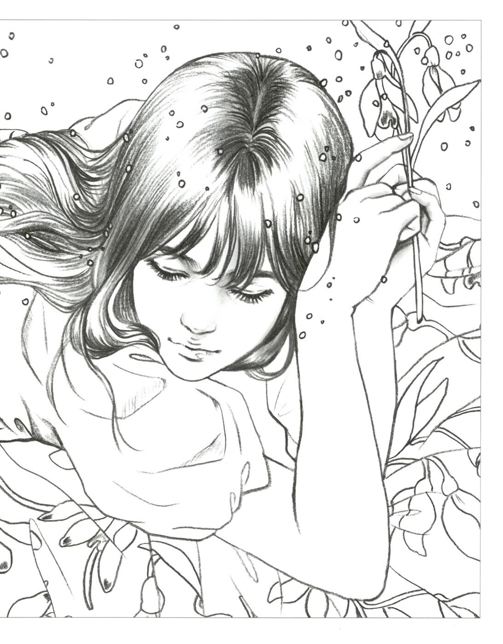 Poetry and girl. Coloring book