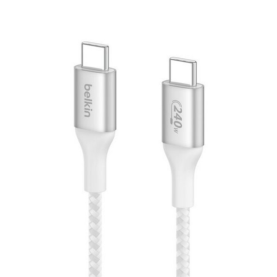 Кабель Belkin Boost Charge Braided USB-C - USB-C 1 м 240W (CAB015BT1MWH) белый