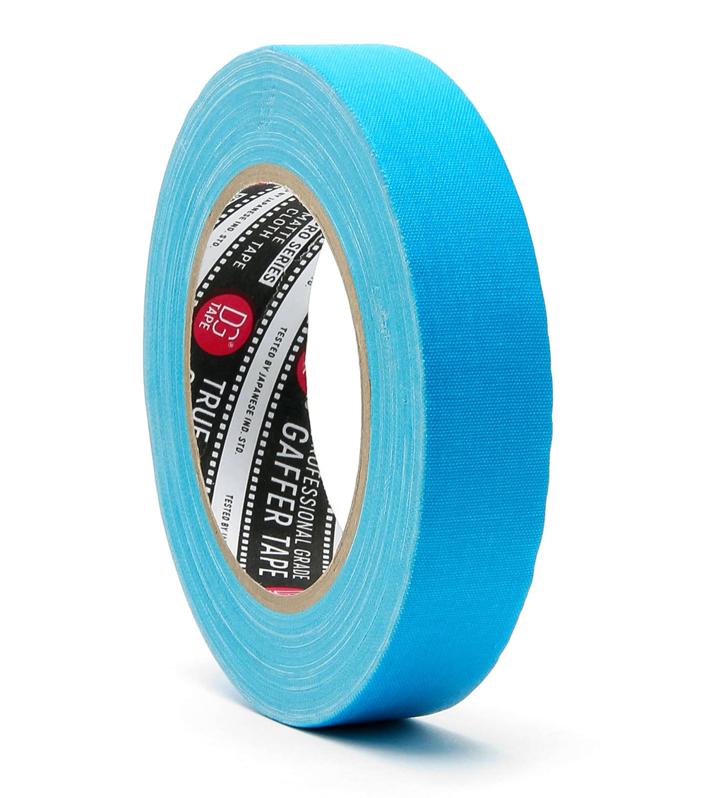 Профессиональный тейп 120mesh @trueGAFF 25мм/25м - Ярко Голубой (Светится в ультрафиолете) на тканевой основе  для киносъемок и сцен тип Gaffer Pro tape