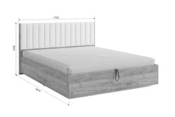 Кровать Адам с подъемным механиз (дуб крафт золотой/грей алькантара)