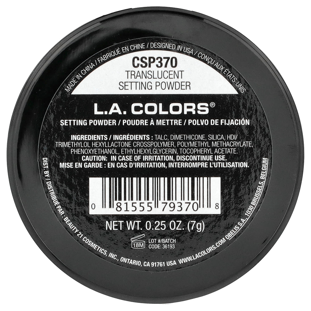 L.A. Colors, фиксированная пудра, CSP370, полупрозрачная, 7 г (0,25 унции)