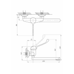 Смеситель для раковины наст 40к ПРОФСАН ПСМ-508-055 "МЕДИК" эксц. "РУС" медицинский. ХРОМ