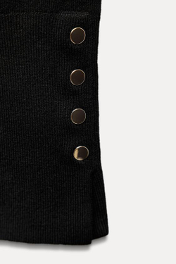 ZARA БАЗОВЫЙ ОДНОТОННЫЙ ДЖЕМПЕР, ЧЕРНЫЙ