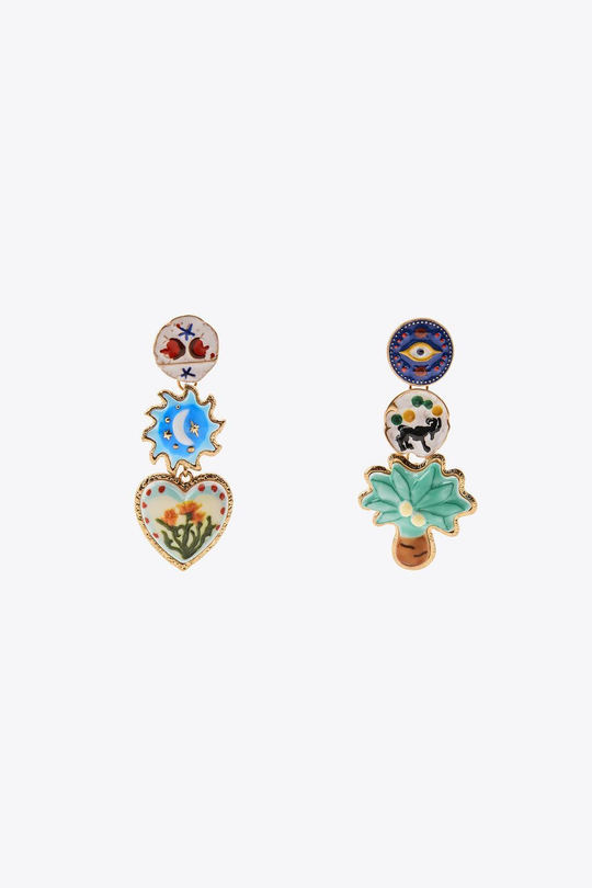 ZARA ДЛИННЫЕ МЕТАЛЛИЧЕСКИЕ СЕРЬГИ, РАЗНОЦВЕТНЫЙ