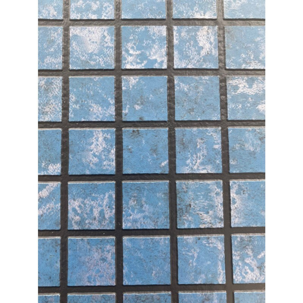 Пленка ПВХ 1,65х25,00м "Haogenplast Matrix", Blue Black Strips-3D, мозаика голубая с черной затирко