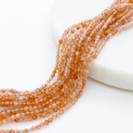 Солнечный камень граненый, размер около 2-2,1 мм, цена за нить 38 см