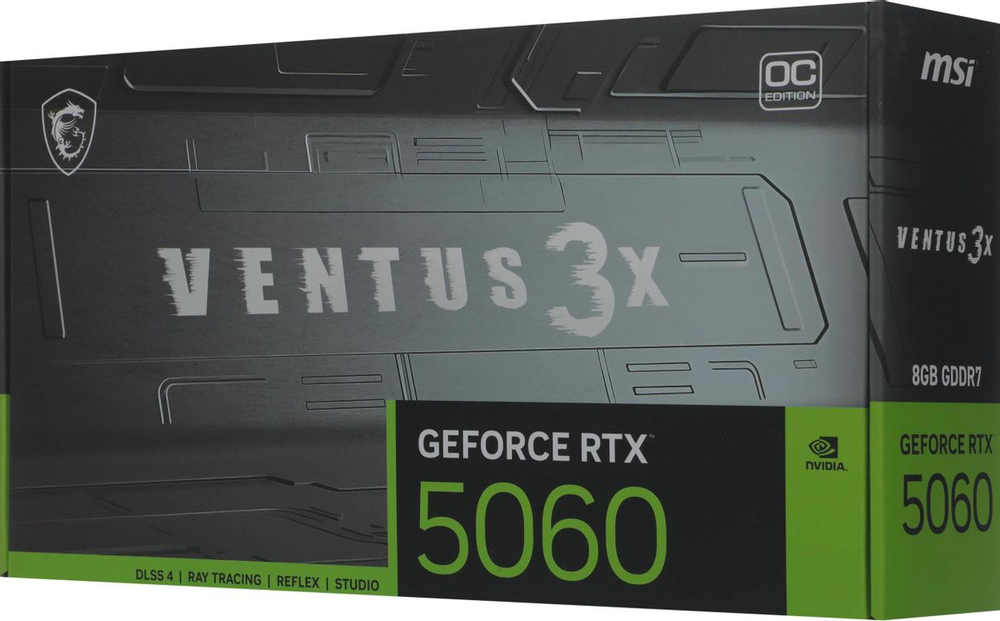 Видеокарта MSI NVIDIA  GeForce RTX 5060 RTX 5060 8G VENTUS 3X OC 8ГБ Ventus 3X, GDDR7, OC,  Ret