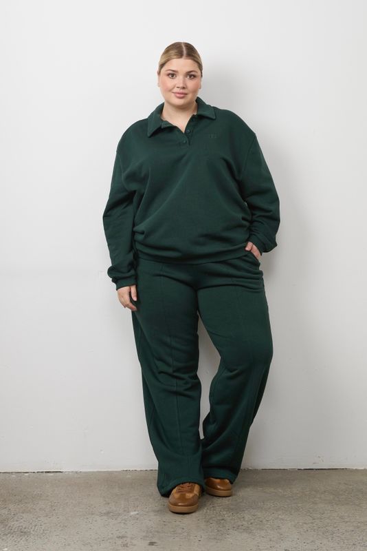 Поло из футера, темно-зеленый