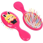 Расчёска массажная детская «Little darling», Милая Аннет, цвет ярко - розовый, разноцветные зубчики, 13,8*6см (пакет с подвесом)●