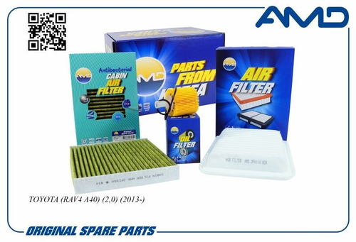 Комплект фильтров Toyota Corolla 1.6 с 2007 г. Rav 4 2.0 с 2008 г. (воздуш. + масл.+ антибак. салон.) (AMD)