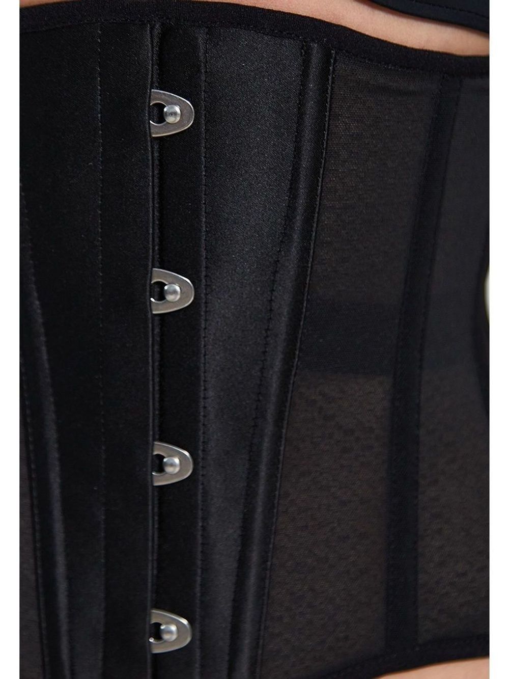 Черный прозрачный корсет MINI