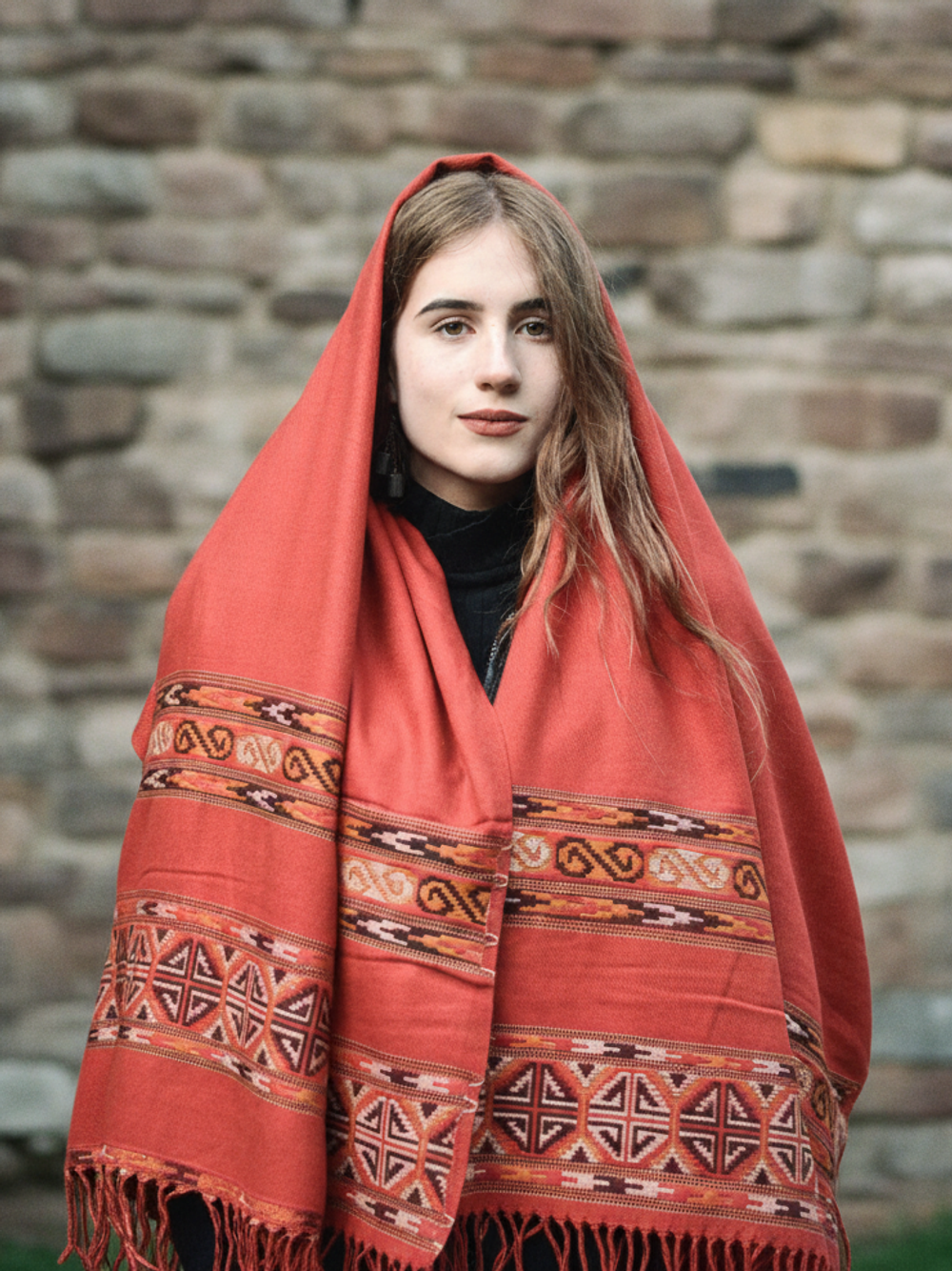 Шаль гималайская (терракотовая)