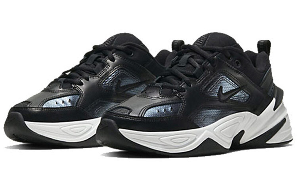 Nike M2K Tekno non-slip wear-resistant shock-absorbing low-top daddy shoes women's black and white