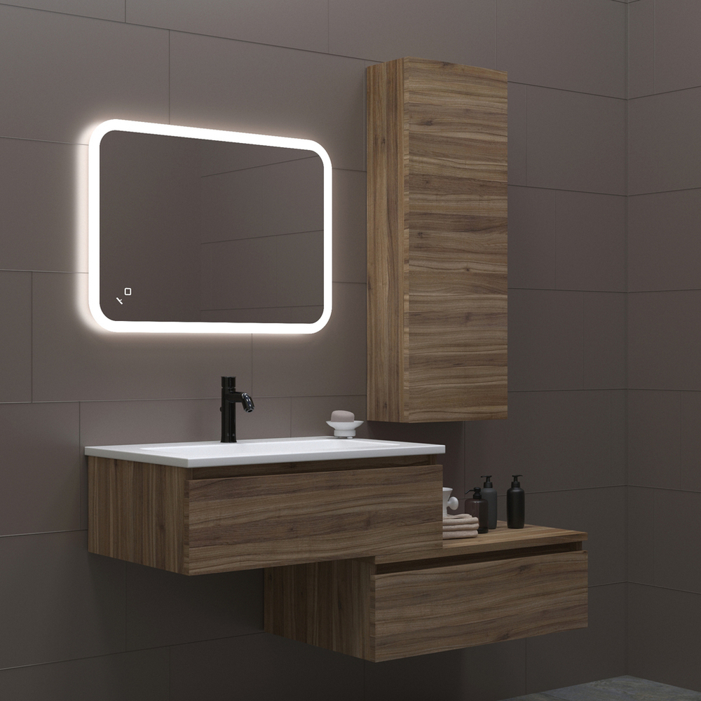 Зеркало MIXLINE "Колорит" ЭКОНОМ 500*700 (ШВ) сенсорный выкл, светодиодная подсветка, универс.крепеж