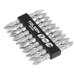 TOLSEN (TT20360) Набор вставок (бит) торцевых 1/4", PH2 х PH2, 65 мм, двухсторонних, 10 предметов