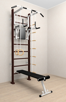 Деревянная шведская стенка Sv Sport 906в (Турник стандарт/Брусья/Скамья/Канат/Kольца/Лестница)