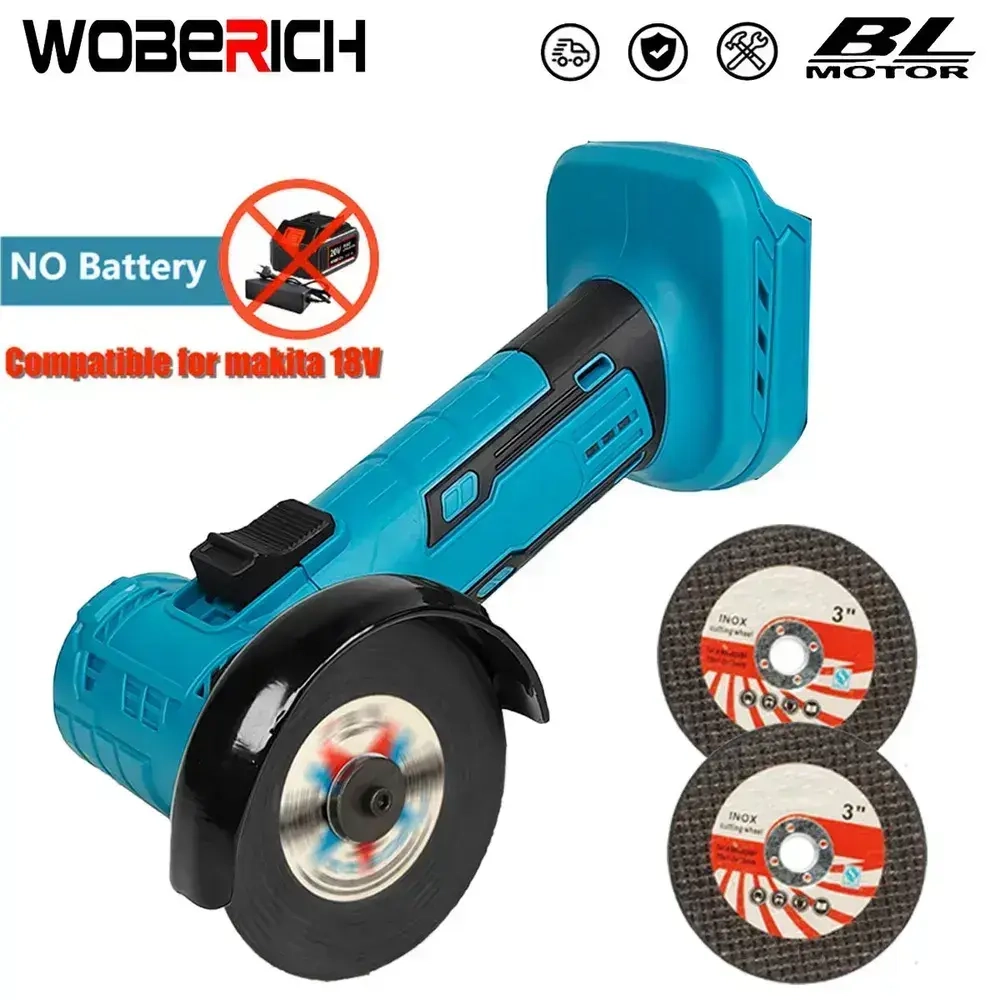 Электрическая шлифовальная машина, бесщеточный миниатюрный угловой станок 3 дюйма , 0 акб