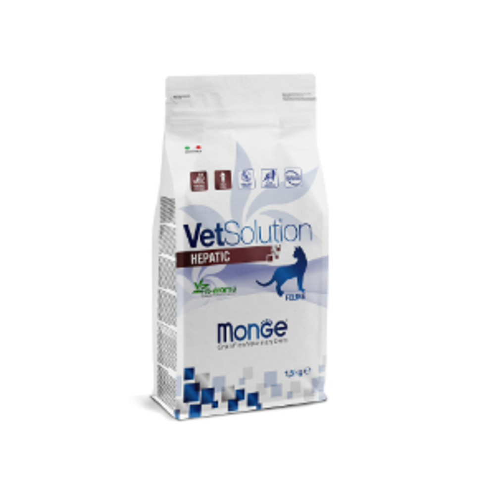 Сухой корм диетический для кошек при заболеваниях печени Monge VetSolution Cat Hepatic Гепатик 1,5кг