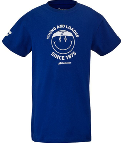 Футболка для мальчика теннисная Babolat Exercise Cotton Boy - небесный