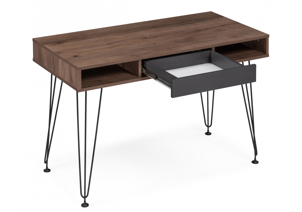 Компьютерный стол Woodville Хиргра 120х60х77дуб табачный, графит, черный