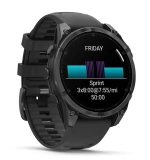 Умные часы Garmin Fenix 8 47mm, Sapphire, Carbon Gray DLC Titanium with Black/Pebble Gray Silicone Band