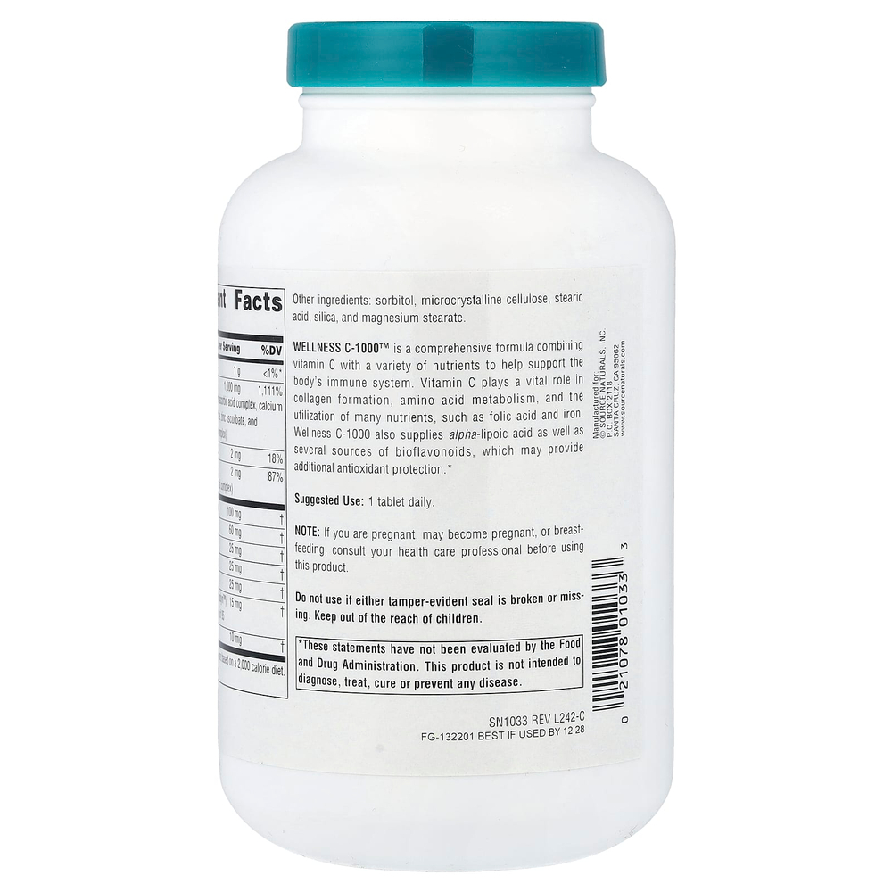 Source Naturals, Wellness C-1000™, 200 таблеток