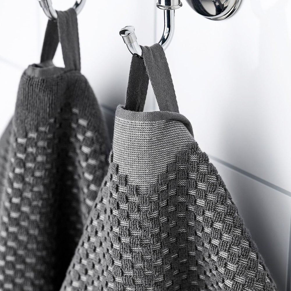 IKEA FJÄLLSTARR  (ИКЕА ФЙÄЛЛСТАРР)  -  Полотенце для рук, темно-серое, 50x100 см