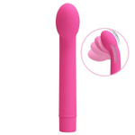 Розовый вибратор с увеличенной головкой Logan - 16,6 см.