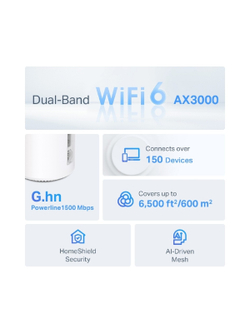 TP-Link Deco PX50(3-pack) AX3000 Домашняя Mesh-система Wi-Fi 6 с поддержкой Powerline G1500