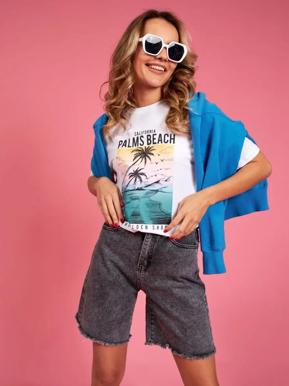 Футболка белая базовая с принтом лето 2023 большие размеры