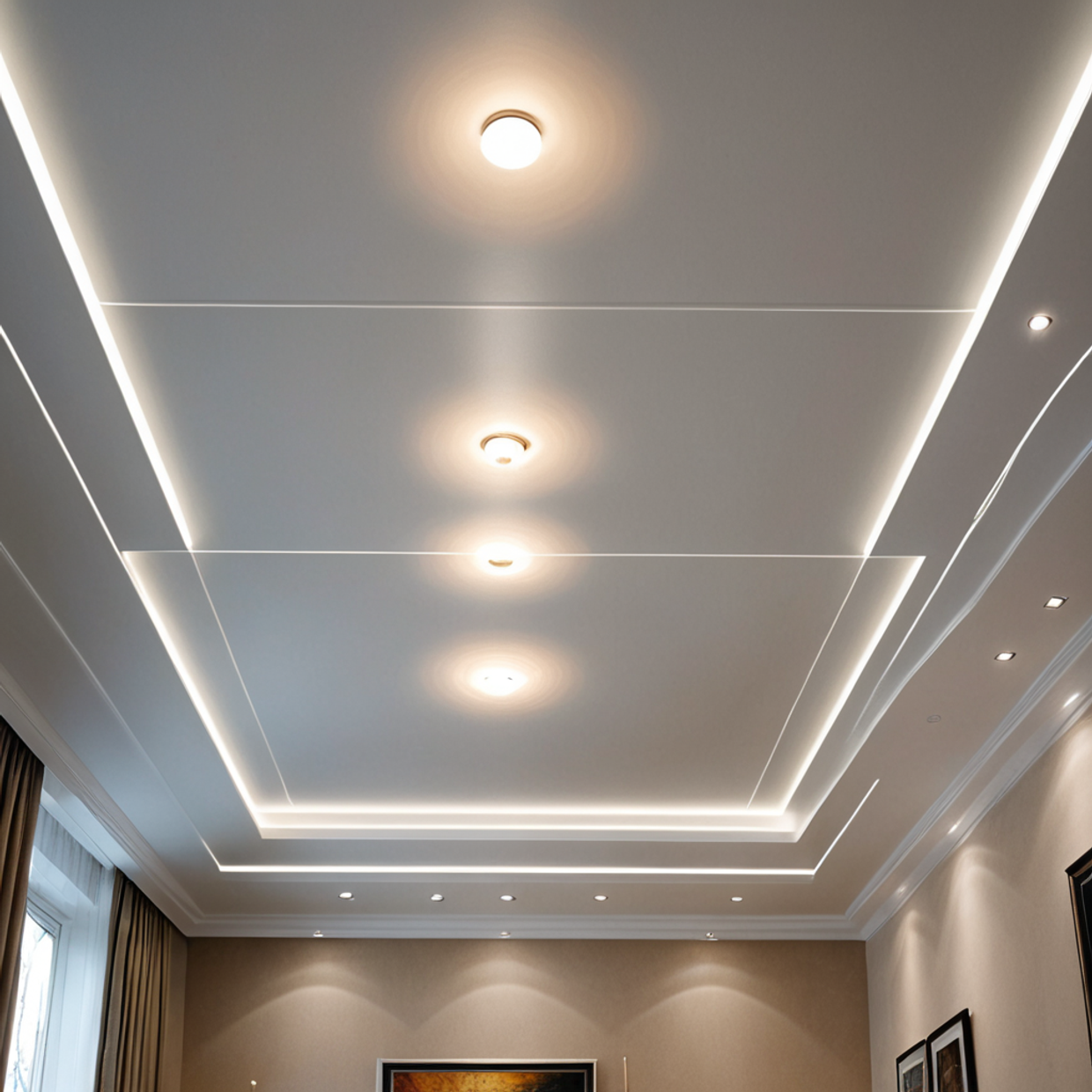 Монтаж натяжных потолков со световыми линиями: современные решения.