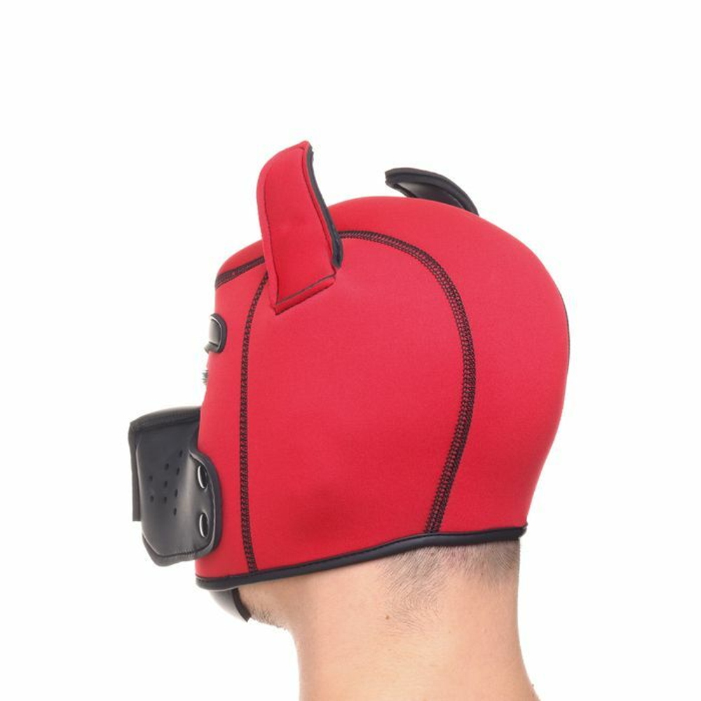 Красная неопреновая БДСМ-маска Puppy Play (Цвет: красный)