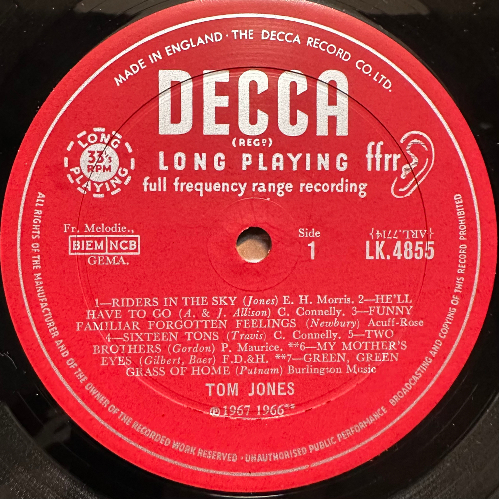 Tom Jones - Green, Green Grass Of Home (Англия 1967г.)