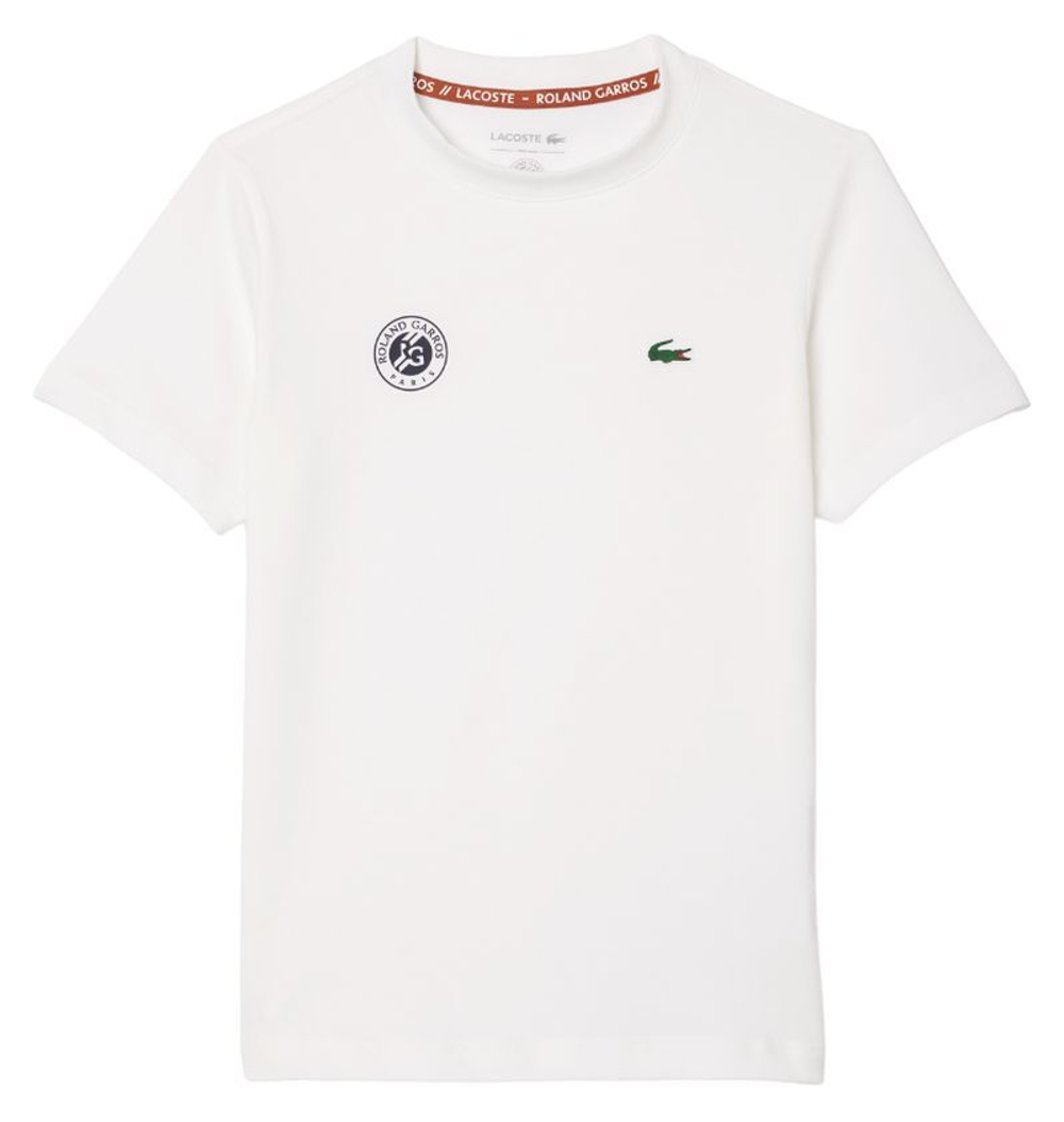 Футболка для мальчика теннисная Lacoste Kids Roland Garros Edition Performance Ultra-Dry Jersey T-Shirt - white